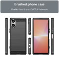 For Sony Xperia 5 V Carbon Fiber Brushed Texture TPU Phone Case(Black)