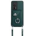 For Xiaomi Redmi K60 / K60 Pro Organ Card Bag Ring Holder Phone Case with Long Lanyard(Green)