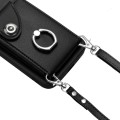 For Xiaomi Redmi 13C 4G / Poco C65 Organ Card Bag Ring Holder Phone Case with Long Lanyard(Black)