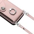 For Xiaomi Redmi Note 13 4G Global Organ Card Bag Ring Holder Phone Case with Long Lanyard(Pink)