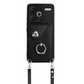For Xiaomi Redmi Note 13 Pro+ Organ Card Bag Ring Holder Phone Case with Long Lanyard(Black)