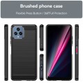For T-Mobile REVVL 6x 5G Carbon Fiber Brushed Texture TPU Phone Case(Black)