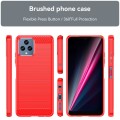 For T-Mobile REVVL 6x 5G Carbon Fiber Brushed Texture TPU Phone Case(Red)