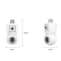 ESCAM QF202 E27 2x2MP Dual Lens Motion Detection Waterproof WiFi IP Two Way Audio Night Vision Camer