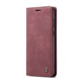 For OnePlus 12 CaseMe 013 Retro Frosted Flip Leather Phone Case(Wine Red)
