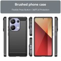 For Xiaomi Poco M6 Pro 4G Brushed Texture Carbon Fiber TPU Phone Case(Black)