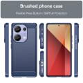 For Xiaomi Poco M6 Pro 4G Brushed Texture Carbon Fiber TPU Phone Case(Blue)
