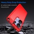 For Xiaomi Poco M6 Pro 4G Brushed Texture Carbon Fiber TPU Phone Case(Red)