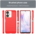 For Xiaomi Redmi 13C 4G Brushed Texture Carbon Fiber TPU Phone Case(Red)