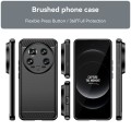 For Xiaomi 14 Ultra Brushed Texture Carbon Fiber TPU Phone Case(Black)