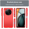 For Xiaomi Redmi A3 Brushed Texture Carbon Fiber TPU Phone Case(Red)