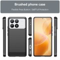 For Xiaomi Redmi K70 Brushed Texture Carbon Fiber TPU Phone Case(Black)
