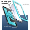 For Samsung Galaxy Tab A9+ Honeycomb Hand Grip Turntable Stand Tablet Case(Light Blue)