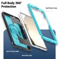 For Samsung Galaxy Tab A9 Honeycomb Hand Grip Turntable Stand Tablet Case(Light Blue)