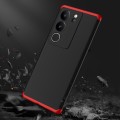 For vivo V29 Pro GKK Three Stage Splicing Full Coverage PC Phone Case(Black Red)