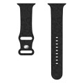 For Apple Watch Series 8 41mm Rose Embossed Silicone Watch Band(Black)