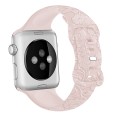 For Apple Watch Series 7 45mm Rose Embossed Silicone Watch Band(Pink)