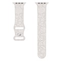 For Apple Watch SE 40mm Rose Embossed Silicone Watch Band(Starlight)