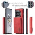 For OnePlus 12 DG.MING M1 Series 3-Fold Multi Card Wallet + Magnetic Phone Case(Red)