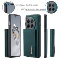 For OnePlus 12 DG.MING M1 Series 3-Fold Multi Card Wallet + Magnetic Phone Case(Green)