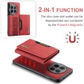 For OnePlus 12 DG.MING M2 Series 3-Fold Multi Card Bag + Magnetic Phone Case(Red)