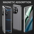 For OnePlus 12 Magnetic HD Tempered Glass Phone Case(Silver)