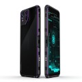 For ASUS ROG Phone 8 Lens Protector + Metal Frame Phone Case(Black Purple)