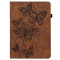 For Lenovo Tab M11 / Xiaoxin Pad 11 2024 Embossed Butterfly Pattern Leather Tablet Case(Brown)