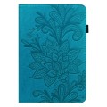 For Lenovo Tab M11 / Xiaoxin Pad 11 2024 Lace Flower Embossing Pattern Leather Tablet Case(Blue)