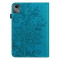 For Lenovo Tab M11 / Xiaoxin Pad 11 2024 Lace Flower Embossing Pattern Leather Tablet Case(Blue)