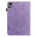 For Lenovo Tab M11 / Xiaoxin Pad 11 2024 Lace Flower Embossing Pattern Leather Tablet Case(Purple)