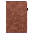 For Lenovo Tab M11 / Xiaoxin Pad 11 2024 Lace Flower Embossing Pattern Leather Tablet Case(Brown)