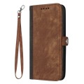 For Tecno Spark 10 4G Side Buckle Double Fold Hand Strap Leather Phone Case(Brown)