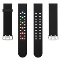 For Apple Watch SE 2023 44mm Luminous Colorful Light Silicone Watch Band(Black)