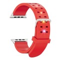 For Apple Watch Series 9 41mm Luminous Colorful Light Silicone Watch Band(Red)