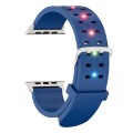 For Apple Watch SE 44mm Luminous Colorful Light Silicone Watch Band(Blue)
