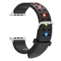 For Apple Watch Series 6 44mm Luminous Colorful Light Silicone Watch Band(Black)