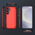 For Samsung Galaxy S24 5G 3 in 1 Flip Holder Phone Case(Red)