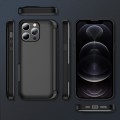 For iPhone 12 Pro Max 3 in 1 Flip Holder Phone Case(Black)