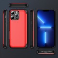 For iPhone 13 Pro Max 3 in 1 Flip Holder Phone Case(Red)