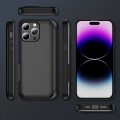 For iPhone 14 Pro 3 in 1 Flip Holder Phone Case(Black)