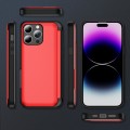 For iPhone 14 Pro 3 in 1 Flip Holder Phone Case(Red)