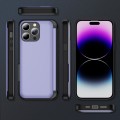 For iPhone 14 Pro Max 3 in 1 Flip Holder Phone Case(Light Purple)