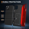 For iPhone 15 3 in 1 Flip Holder Phone Case(Red)