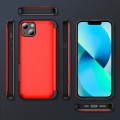 For iPhone 13 3 in 1 Flip Holder Phone Case(Red)