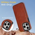 For iPhone 15 Pro Litchi Leather Skin Card Slots Phone Case(Brown)