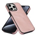 For iPhone 15 Plus Litchi Leather Skin Card Slots Phone Case(Rose Gold)