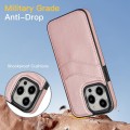 For iPhone 12 Pro Litchi Leather Skin Card Slots Phone Case(Rose Gold)