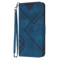 For Tecno Camon 20 Premier Line Pattern Skin Feel Leather Phone Case(Royal Blue)