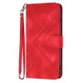 For Tecno Spark 10C Line Pattern Skin Feel Leather Phone Case(Red)